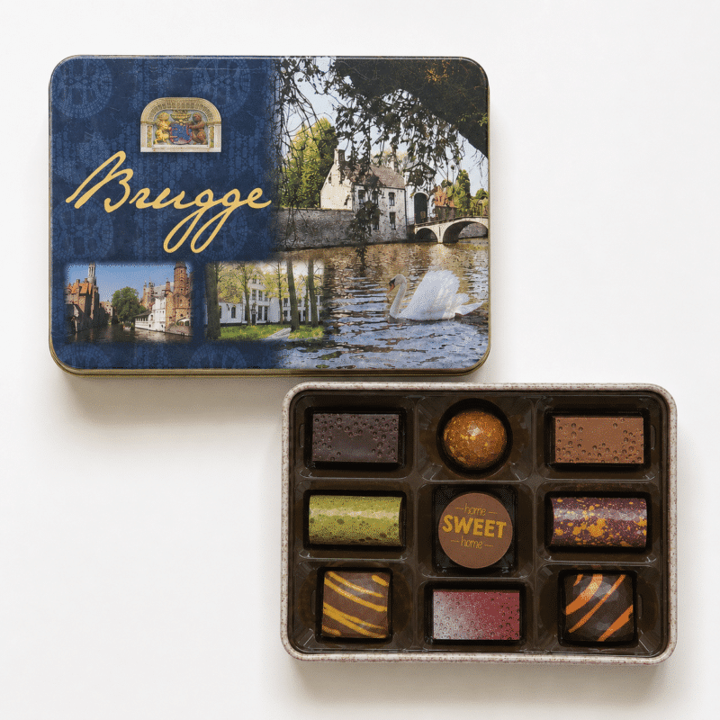 Brugge blik 9 pralines